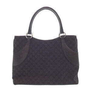 Gucci bag black trim GG leather tote monogram canvas
